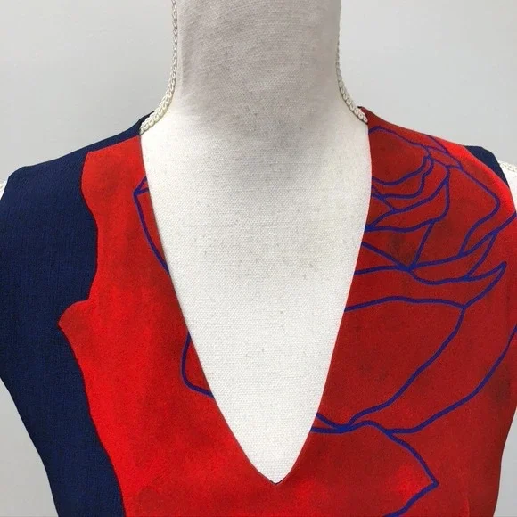 SportMax Midi Sheath Dress Womens 4 Sleeveless Floral Teacher Career Business - Picture 3 of 15